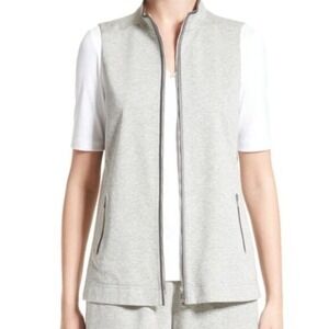 LAFAYETTE 148 NEW YORK Grey‎ Heathered Zip Front Vest Women's Size XL